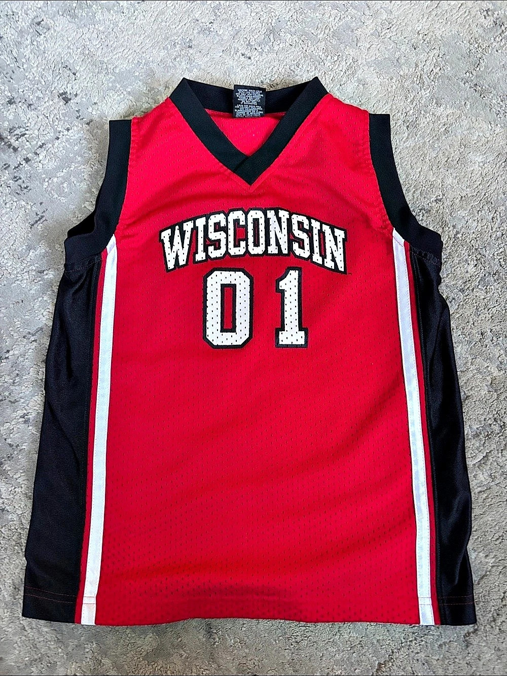 Starter Wisconsin #01 basketball jersey Red & Black
